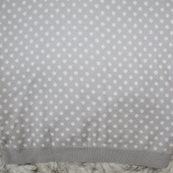 SOLD LOFT Gray Polka Dot Cotton Back Zip Sweater - Picture 8 of 8